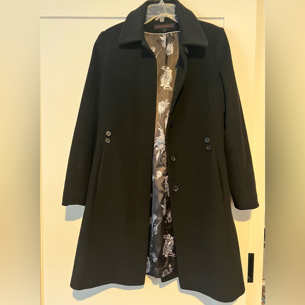 Via Spiga Wool Cashmere Pea Coat Size 8